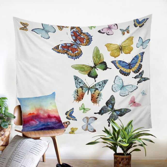 Flying Butterflies Wall Tapestry