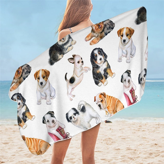 Puppies Bath & Beach Towel