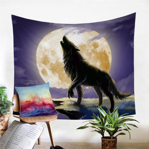 Crying Wolf Wall Tapestry