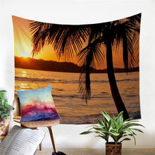 Sunset & Palm Tree Wall Tapestry