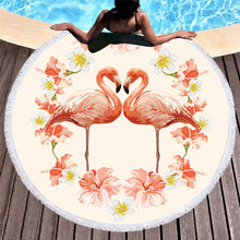 Flamingos Round Beach Towel