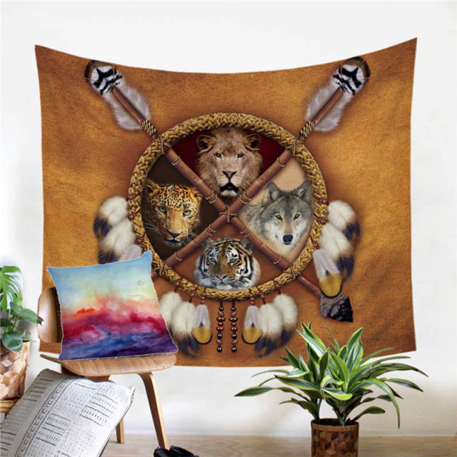 Big Cats Dreamcatcher Wall Tapestry